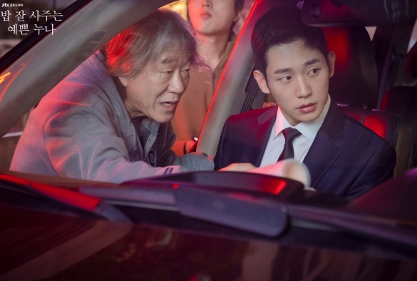 Кадр из дорамы Красивая нуна, что покупает мне еду